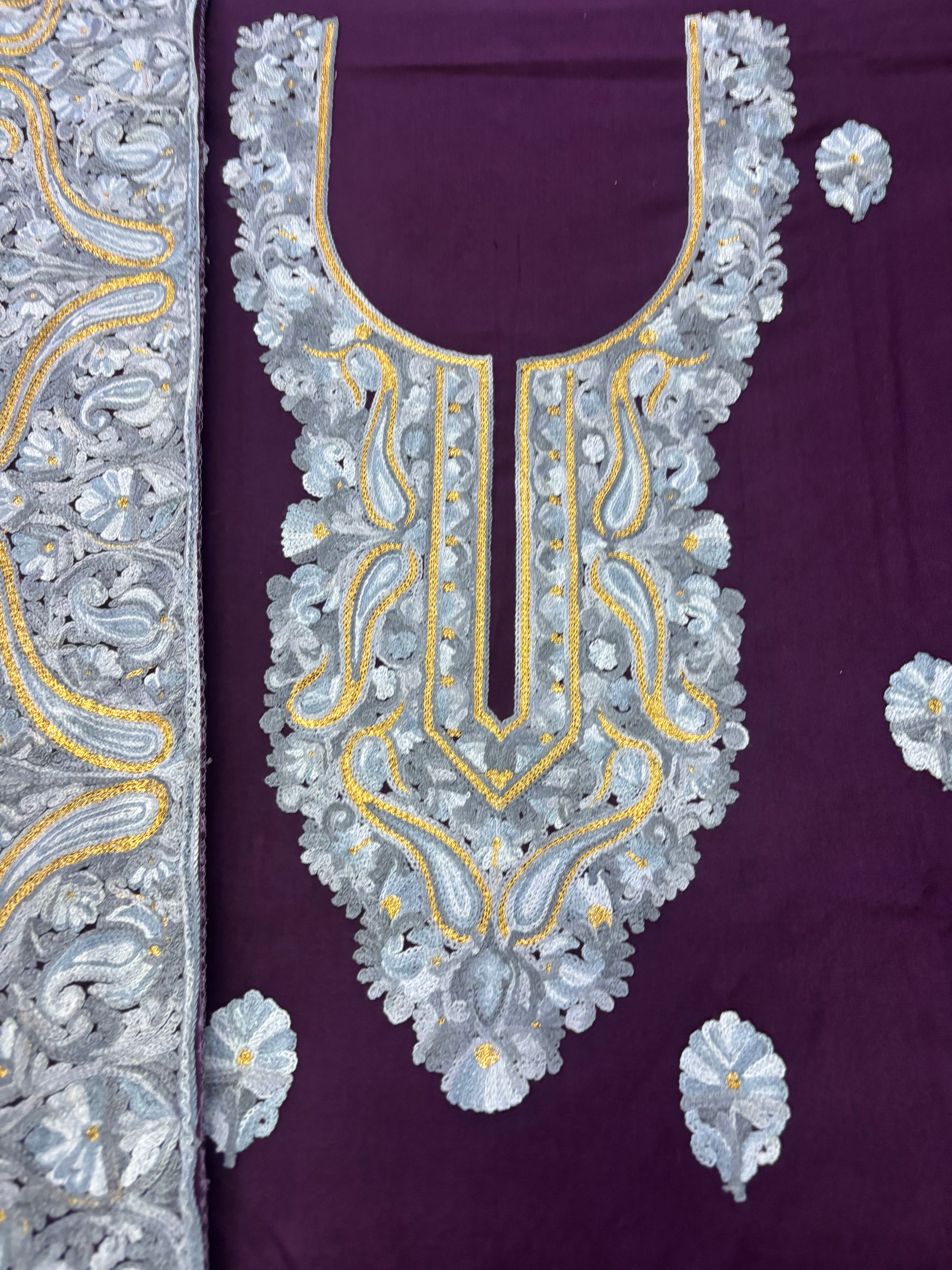 Pure rayon cotton embroidery suit set