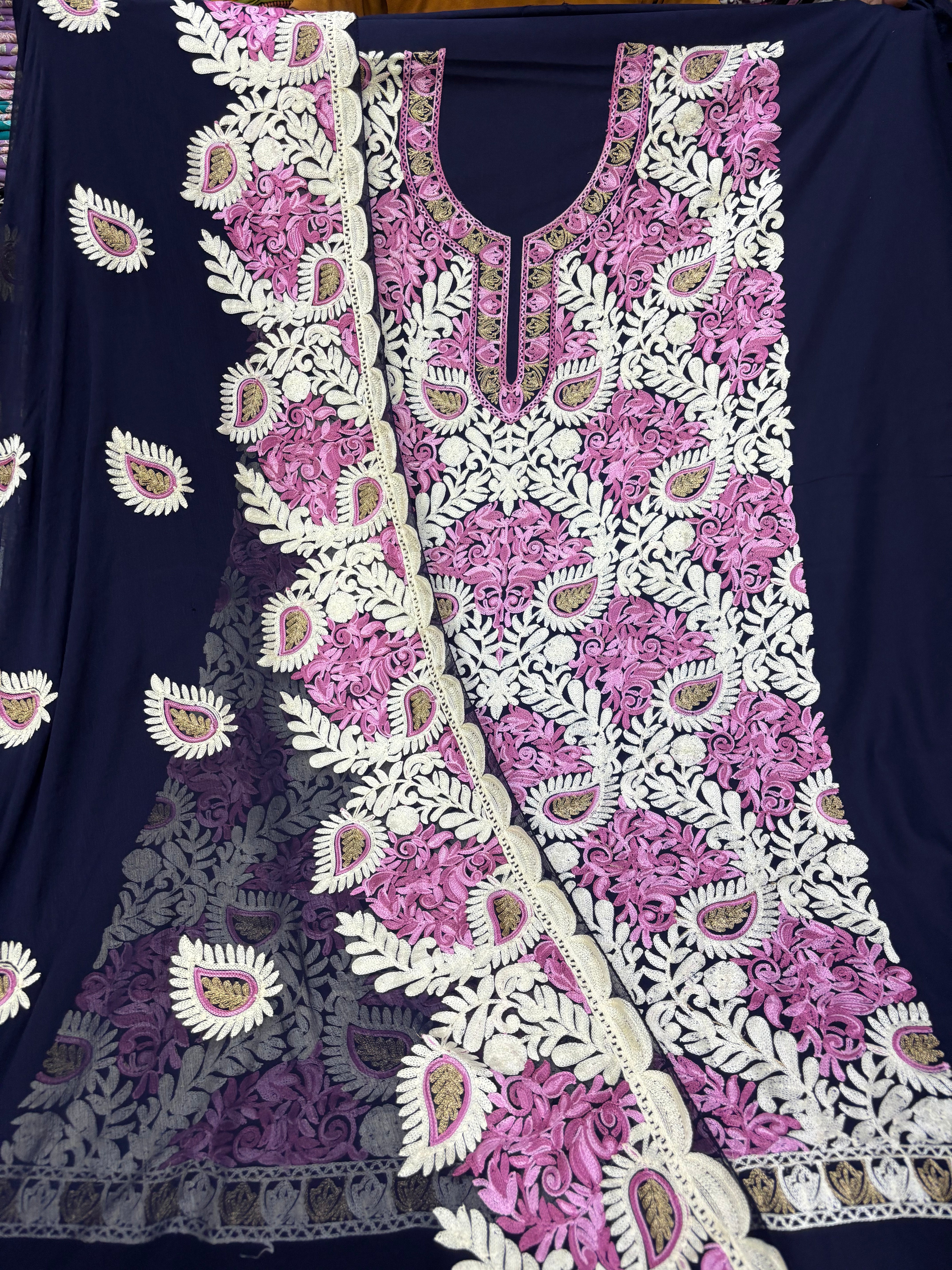 Pure rayon cotton embroidery suit set