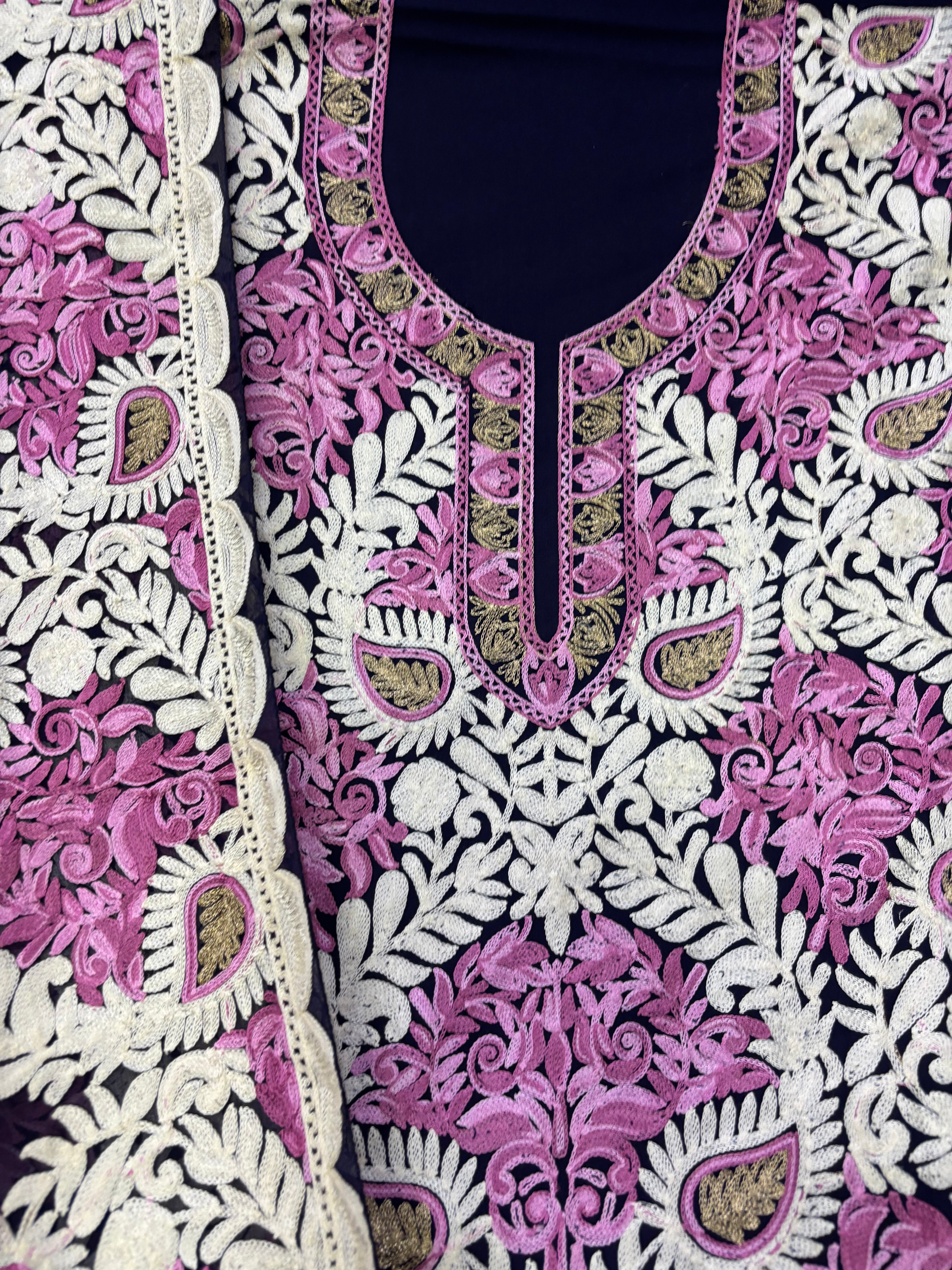 Pure rayon cotton embroidery suit set