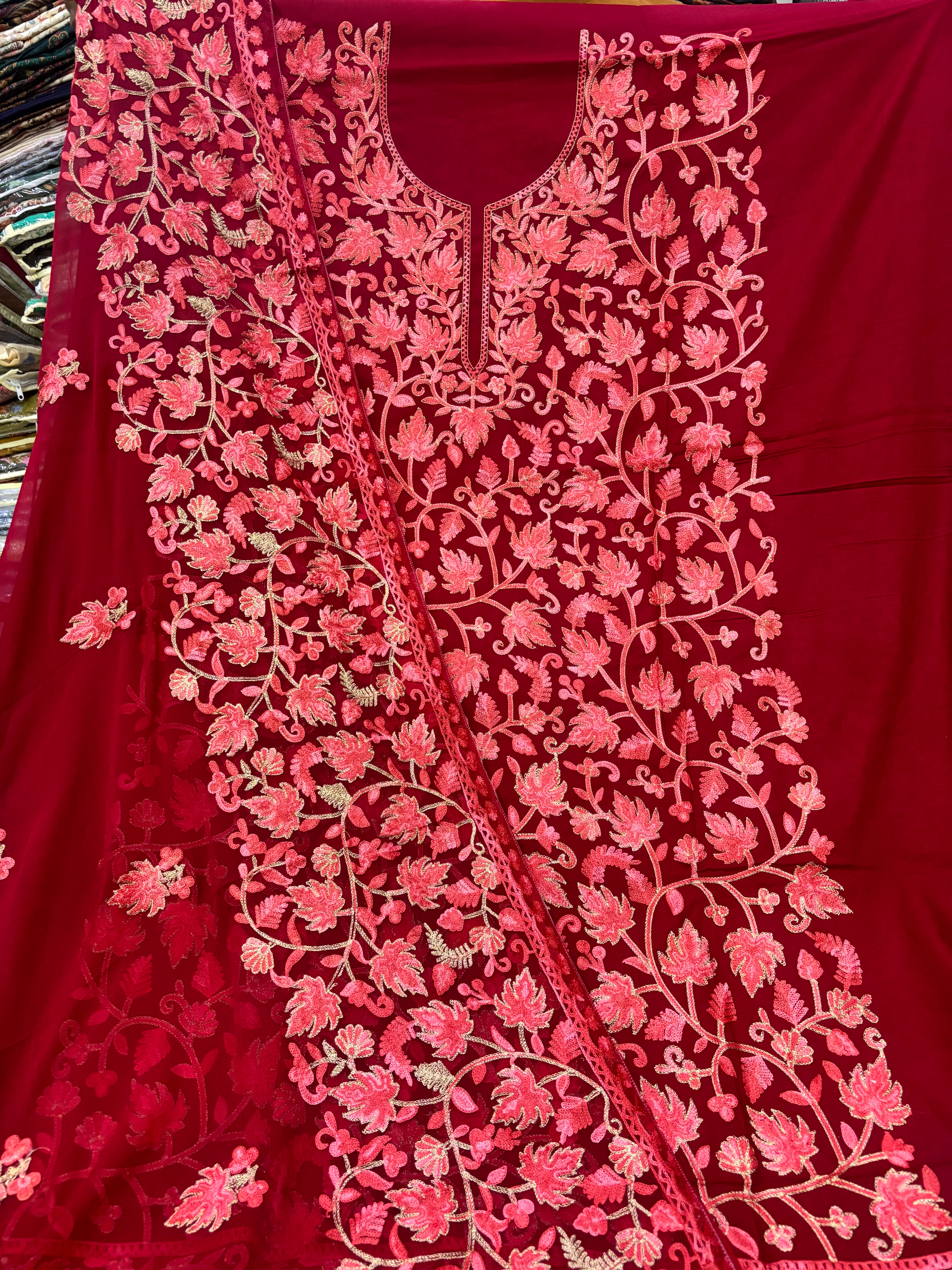 Pure rayon cotton embroidery suit set