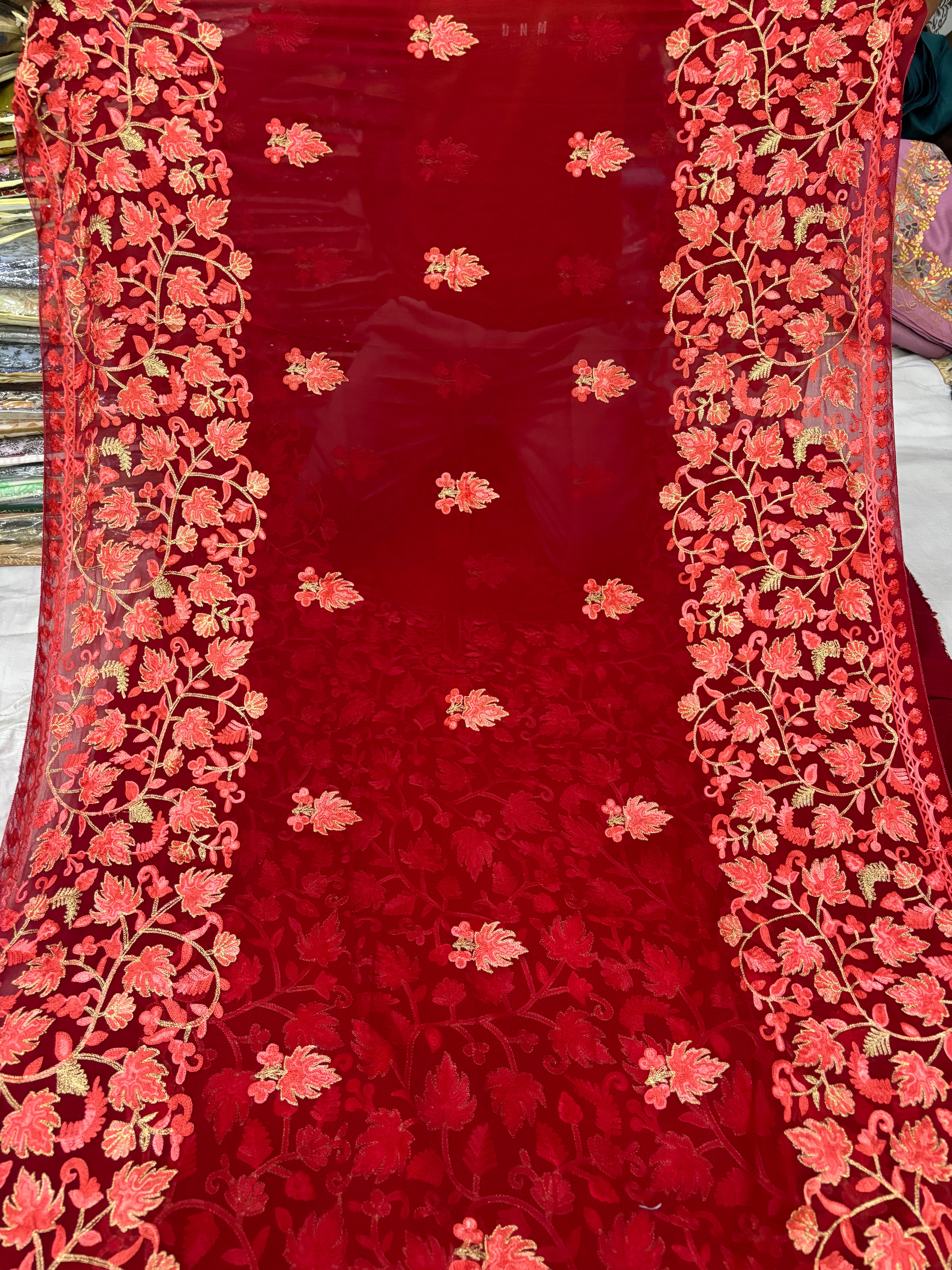 Pure rayon cotton embroidery suit set