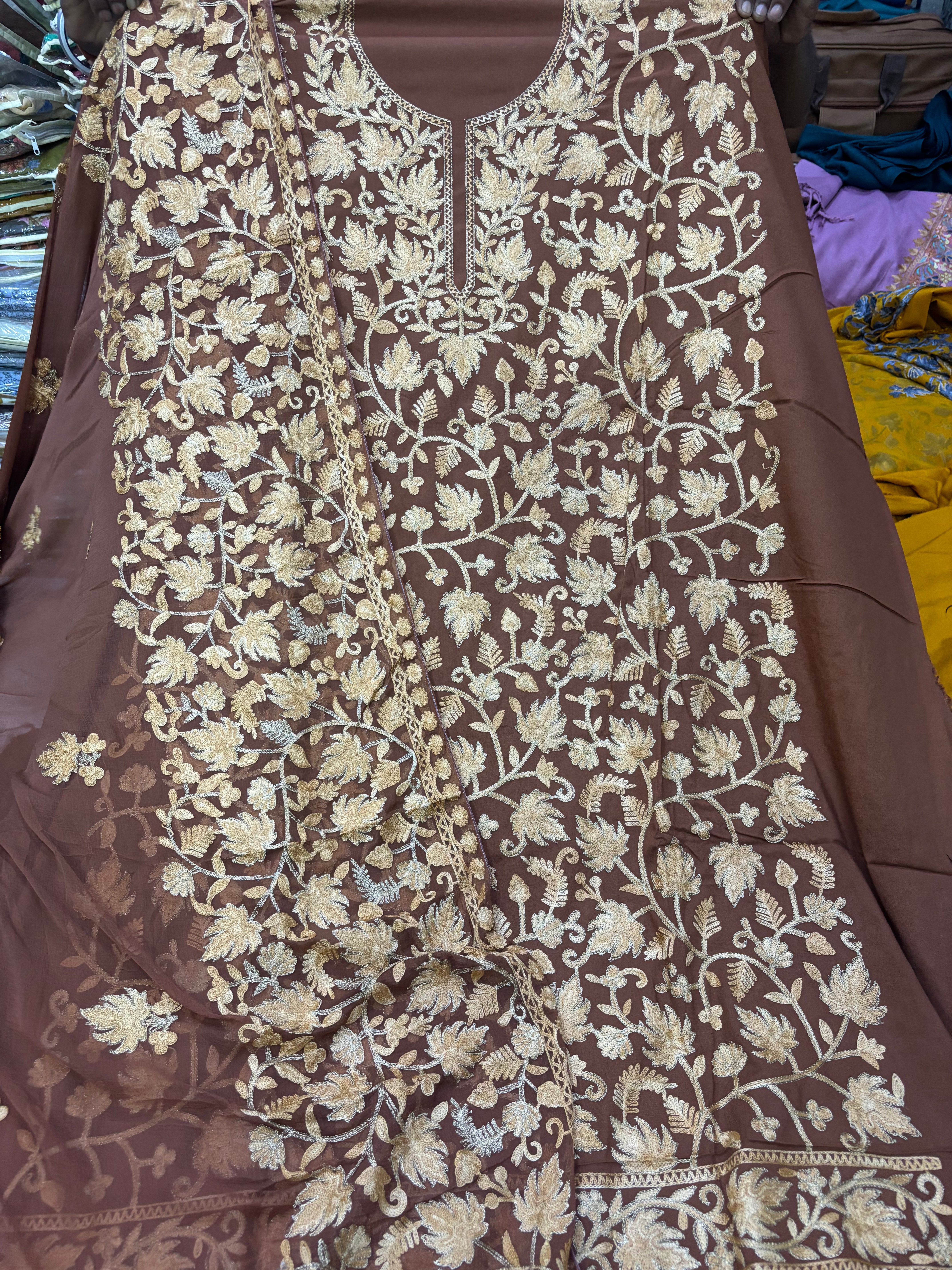 Pure rayon cotton embroidery suit set