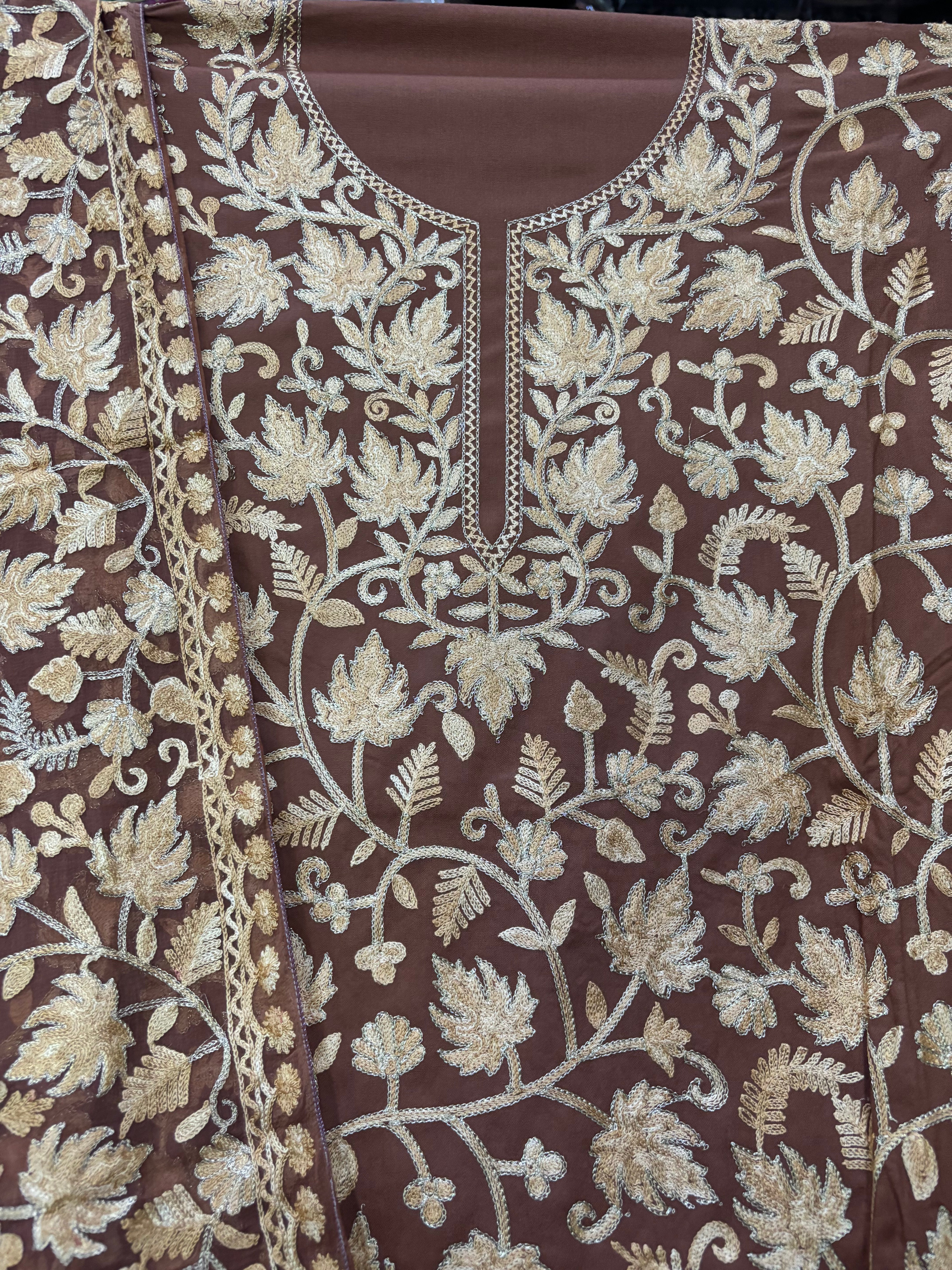 Pure rayon cotton embroidery suit set