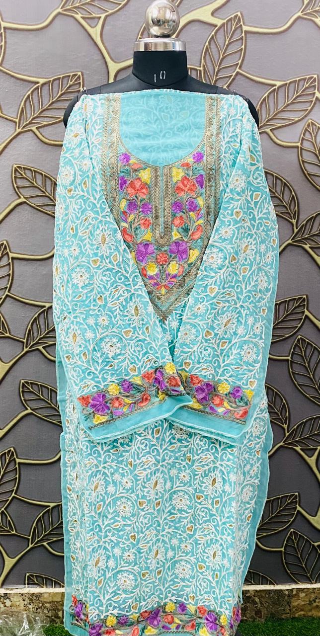 Georgette Kashmiri Work Kurtis 1509