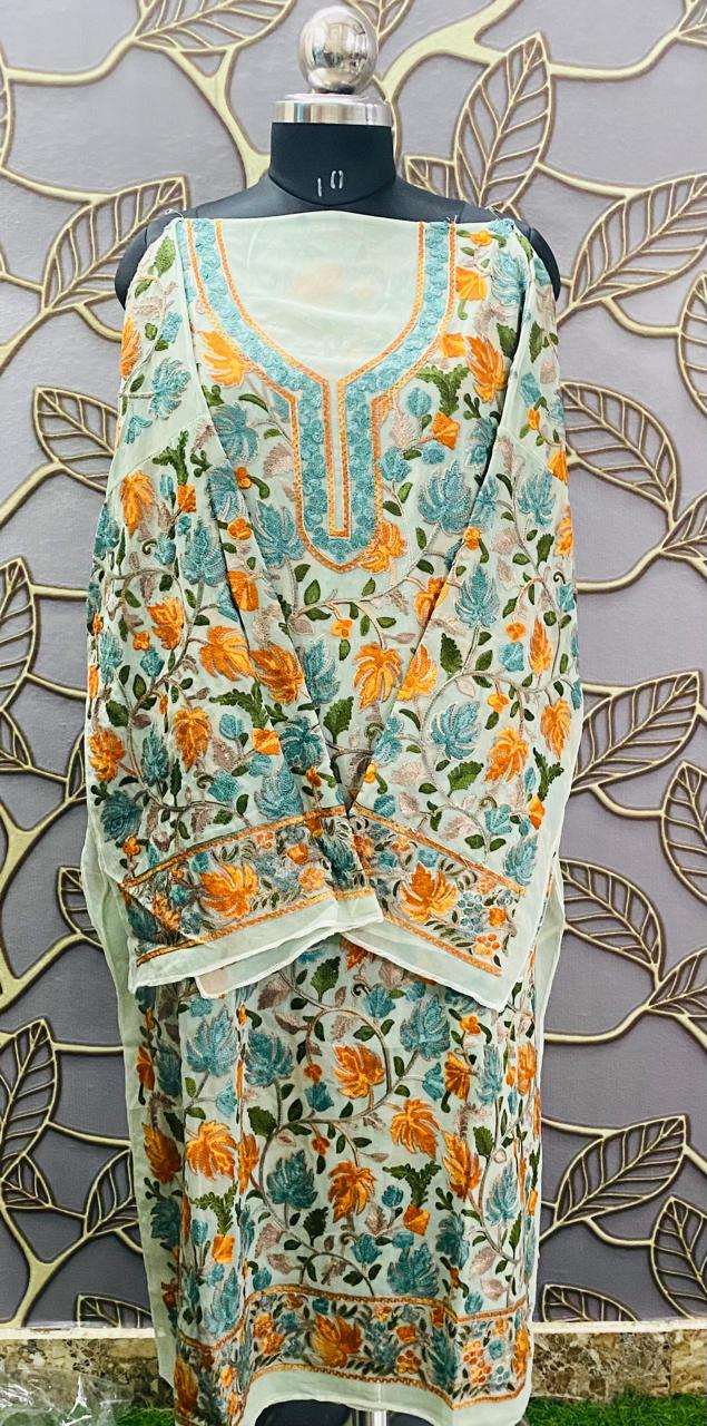 Georgette Kashmiri Work Kurtis 1510