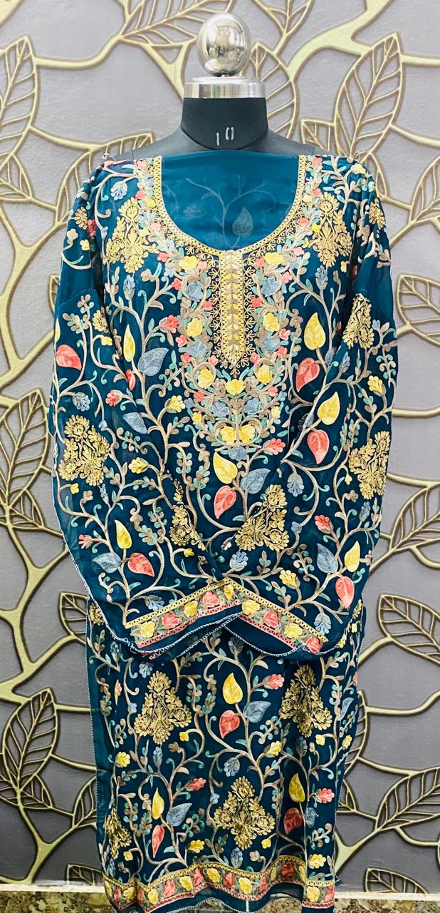 Georgette Kashmiri Work Kurtis 1530