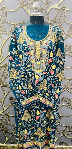 Georgette Kashmiri Work Kurtis 1530