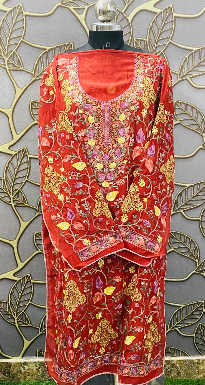 Georgette Kashmiri Work Kurtis 1533