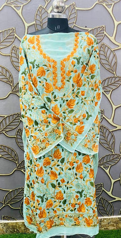 Georgette Kashmiri Work Kurtis 1503