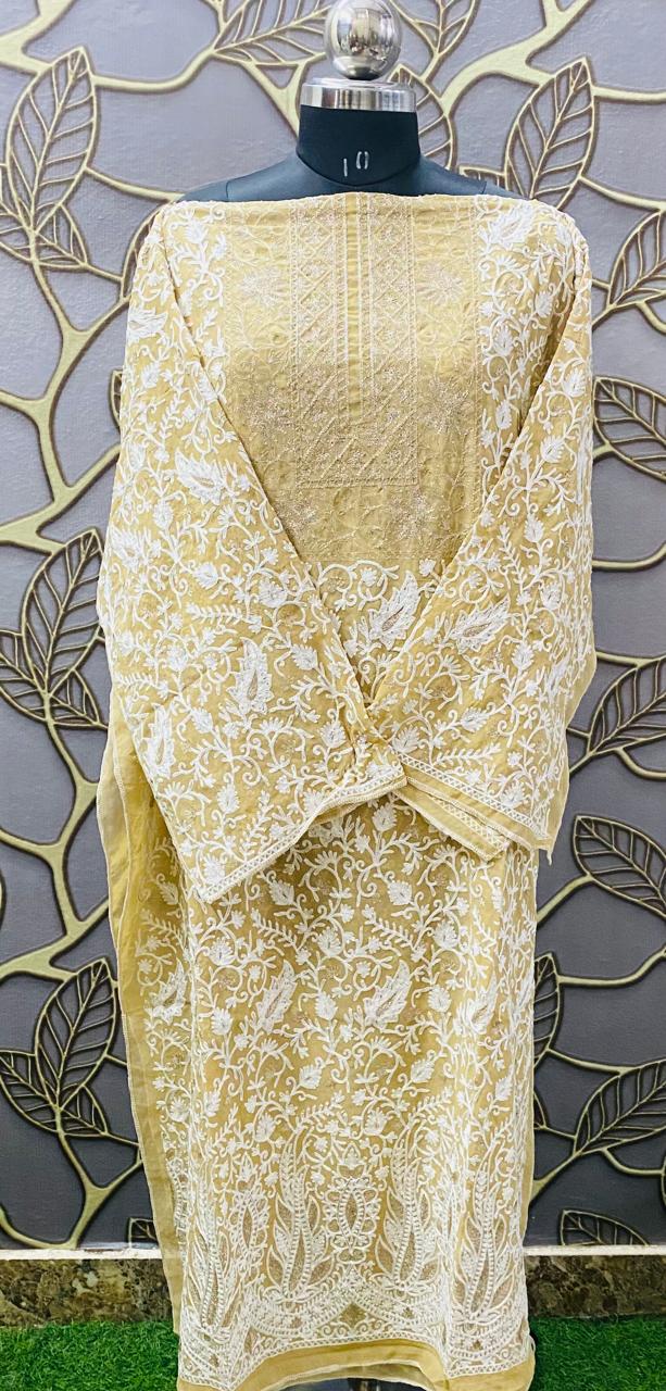 Georgette Kashmiri Work Kurtis AUG1913