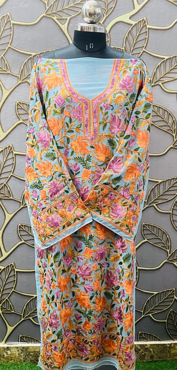 Georgette Kashmiri Work Kurtis AUG1928