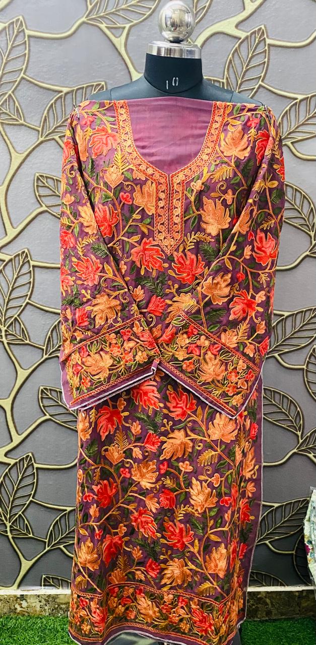 Georgette Kashmiri Work Kurtis AUG1937