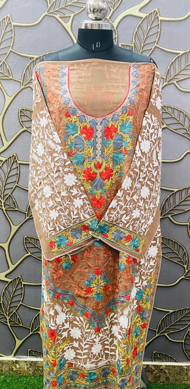 Georgette Kashmiri Work Kurtis 2015