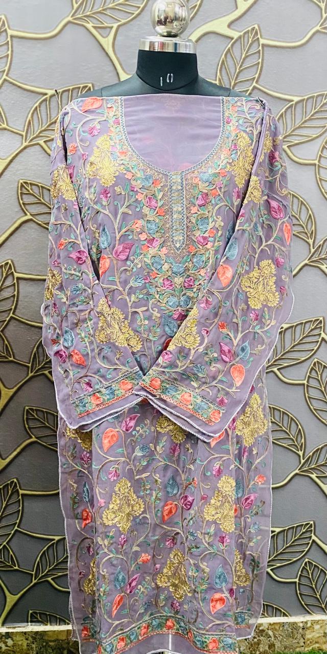 Georgette Kashmiri Work Kurtis 2017