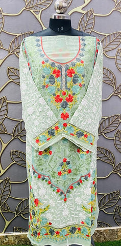 Georgette Kashmiri Work Kurtis 2019