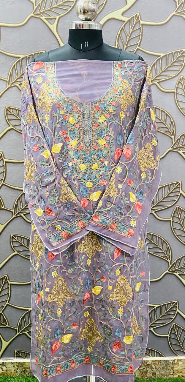 Georgette Kashmiri Work Kurtis AUG2004