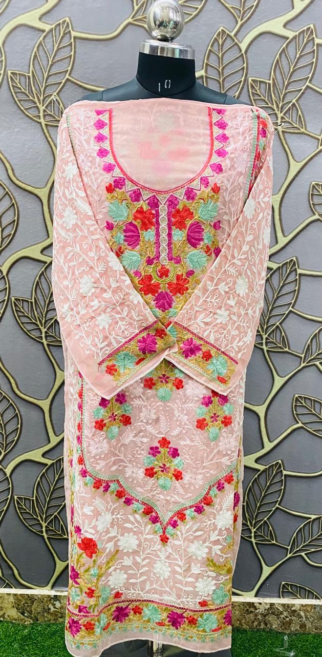 Georgette Kashmiri Work Kurtis 2026