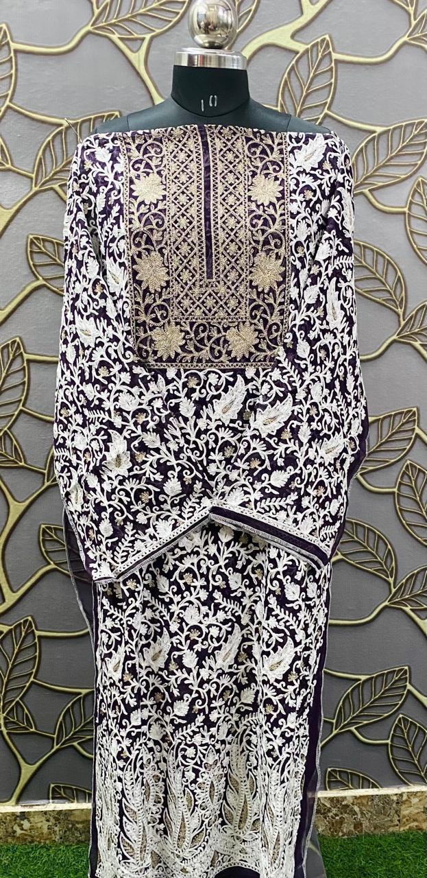 Georgette Kashmiri Work Kurtis2025OCT0302