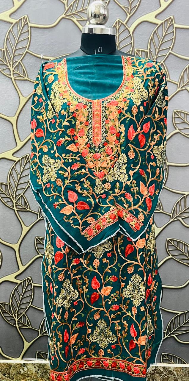 Georgette Kashmiri Work Kurtis2025OCT0312