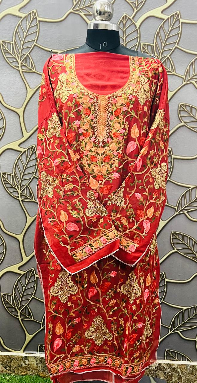 Georgette Kashmiri Work Kurtis2025OCT0317