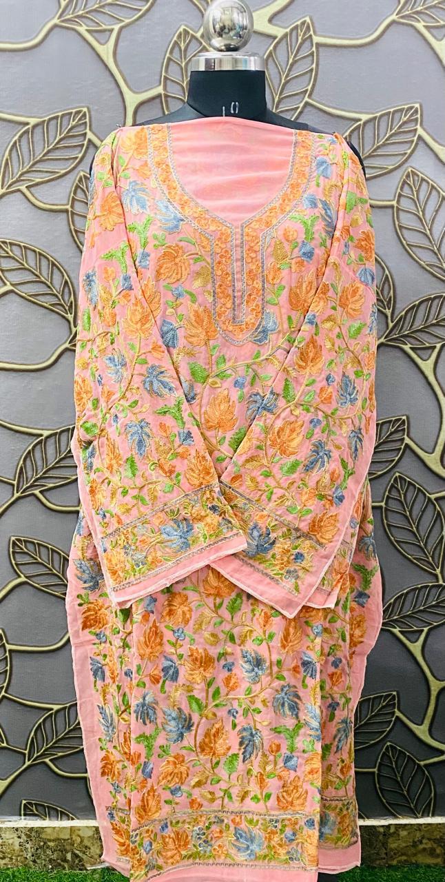 Georgette Kashmiri Work Kurtis2025OCT2212