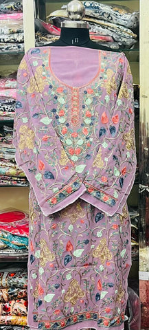 Georgette Kashmiri Work Kurtis2025DEC0403