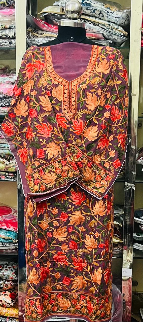 Georgette Kashmiri Work Kurtis2025DEC0406
