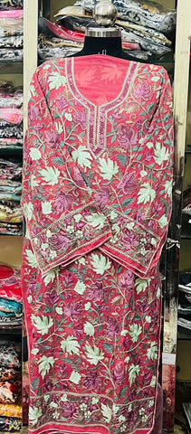 Georgette Kashmiri Work Kurtis2025DEC0408