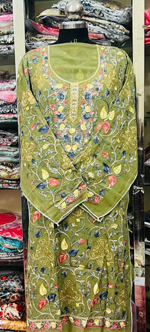 Georgette Kashmiri Work Kurtis2025DEC0409