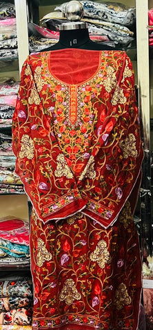 Georgette Kashmiri Work Kurtis2025DEC0413