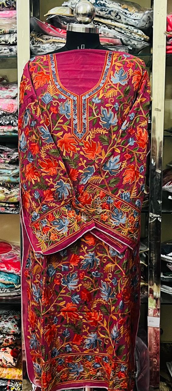 Georgette Kashmiri Work Kurtis2025DEC0414