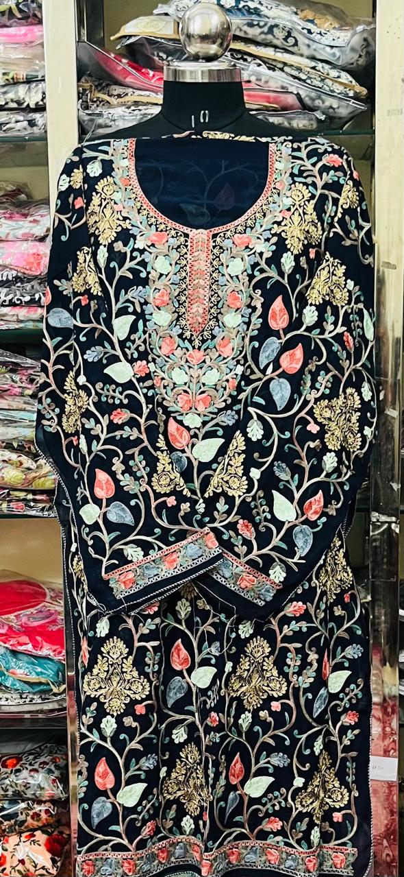 Georgette Kashmiri Work Kurtis2025DEC0416