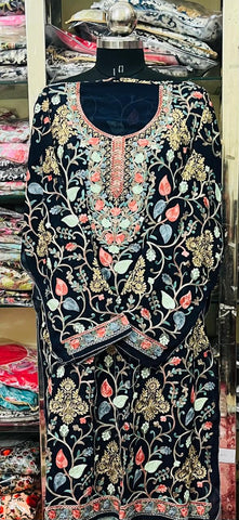 Georgette Kashmiri Work Kurtis2025DEC0416