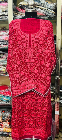 Georgette Kashmiri Work Kurtis2025DEC0417