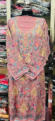 Georgette Kashmiri Work Kurtis2025DEC0418