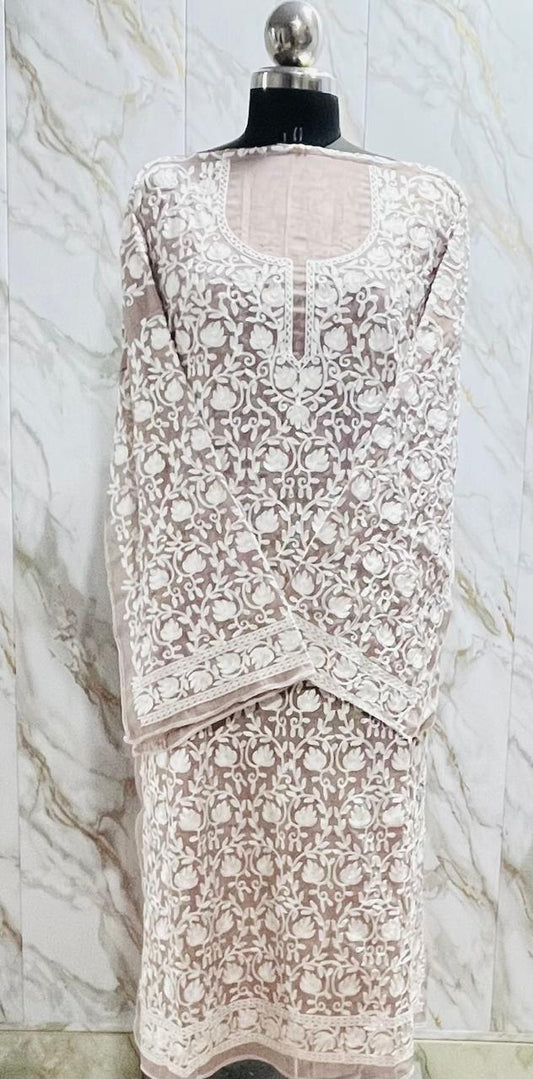 Georgette Kashmiri Work Kurtis2025JAN 2008