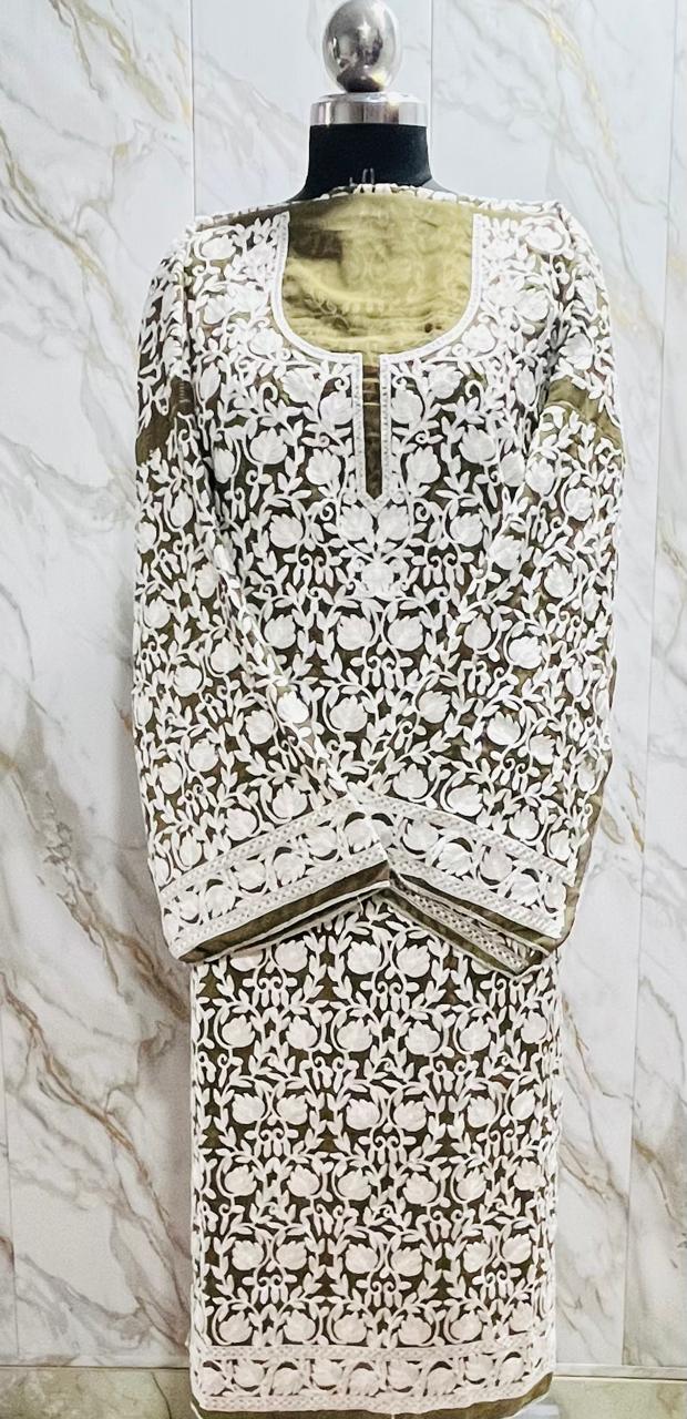 Georgette Kashmiri Work Kurtis2025JAN 2014