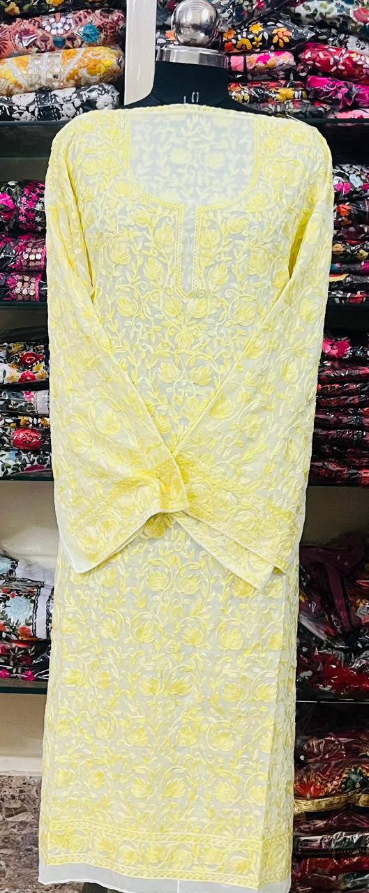 Georgette Kashmiri Work Kurtis2025JAN3011