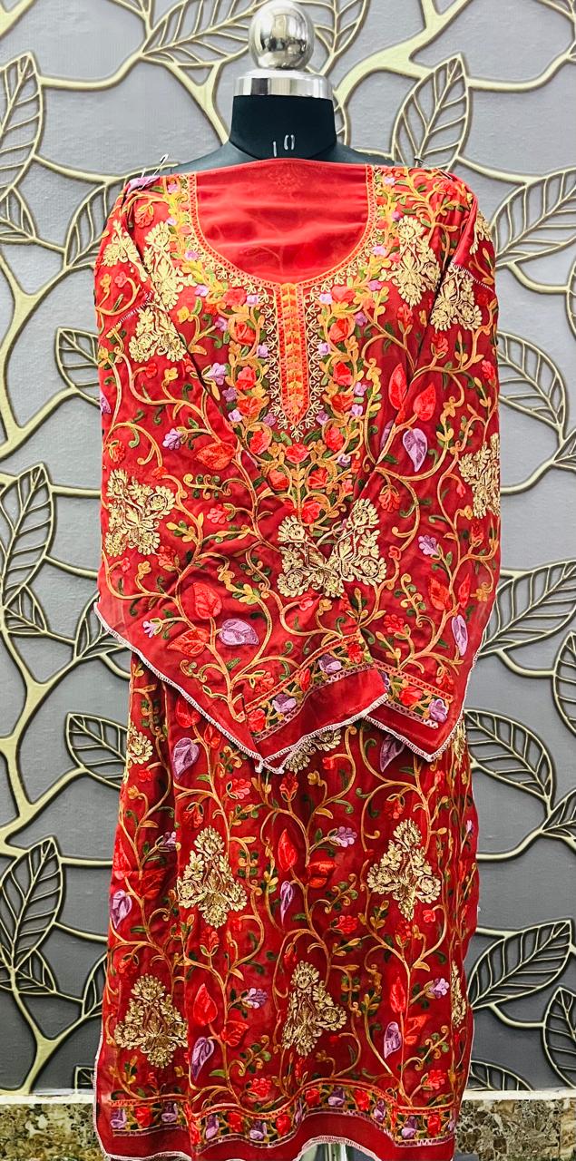 Georgette Kashmiri Work Kurtis2025JAN3020