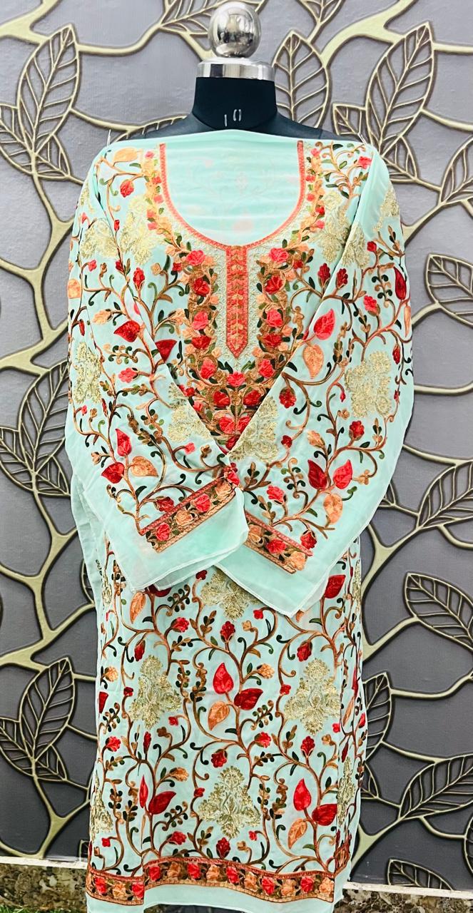 Georgette Kashmiri Work Kurtis2025FEB1802
