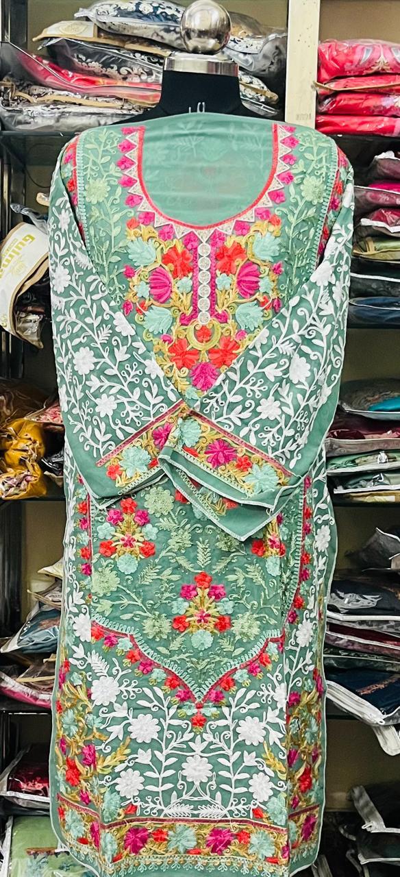 Georgette Kashmiri Work Kurtis2025FEB2406