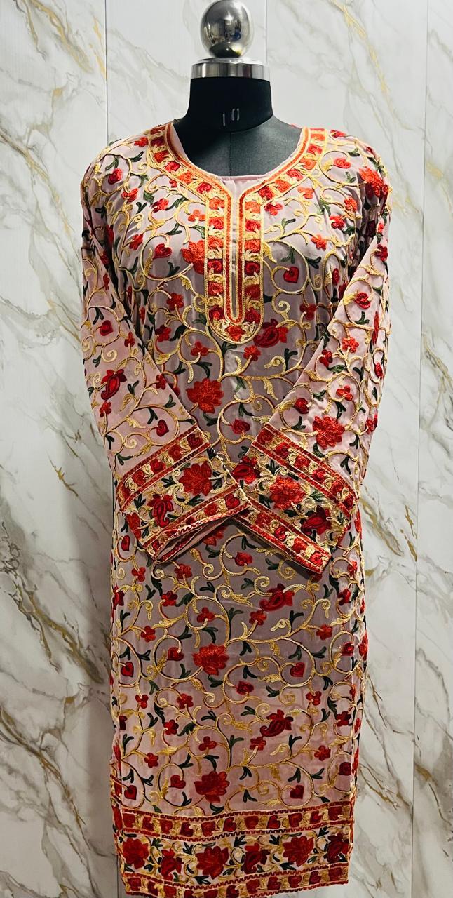 Georgette Kashmiri Work Kurtis2025FEB2410