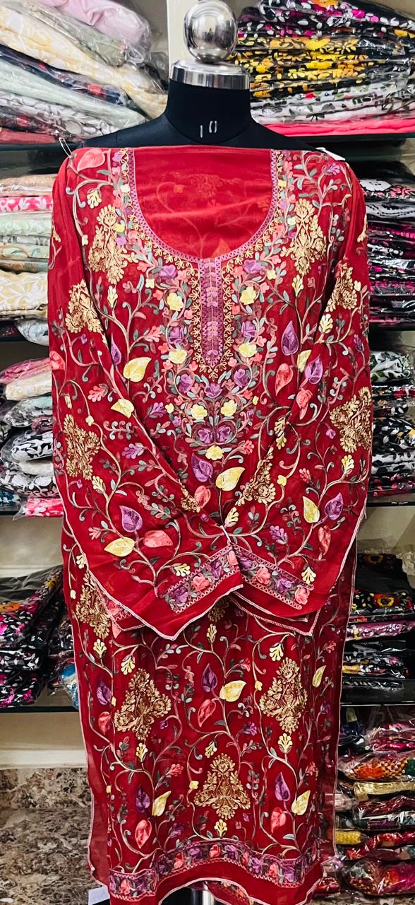 Georgette Kashmiri Work Kurtis2025FEB2412