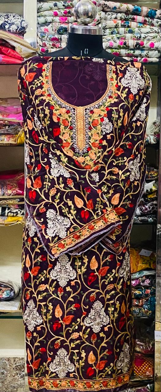 Georgette Kashmiri Work Kurtis2025FEB2502